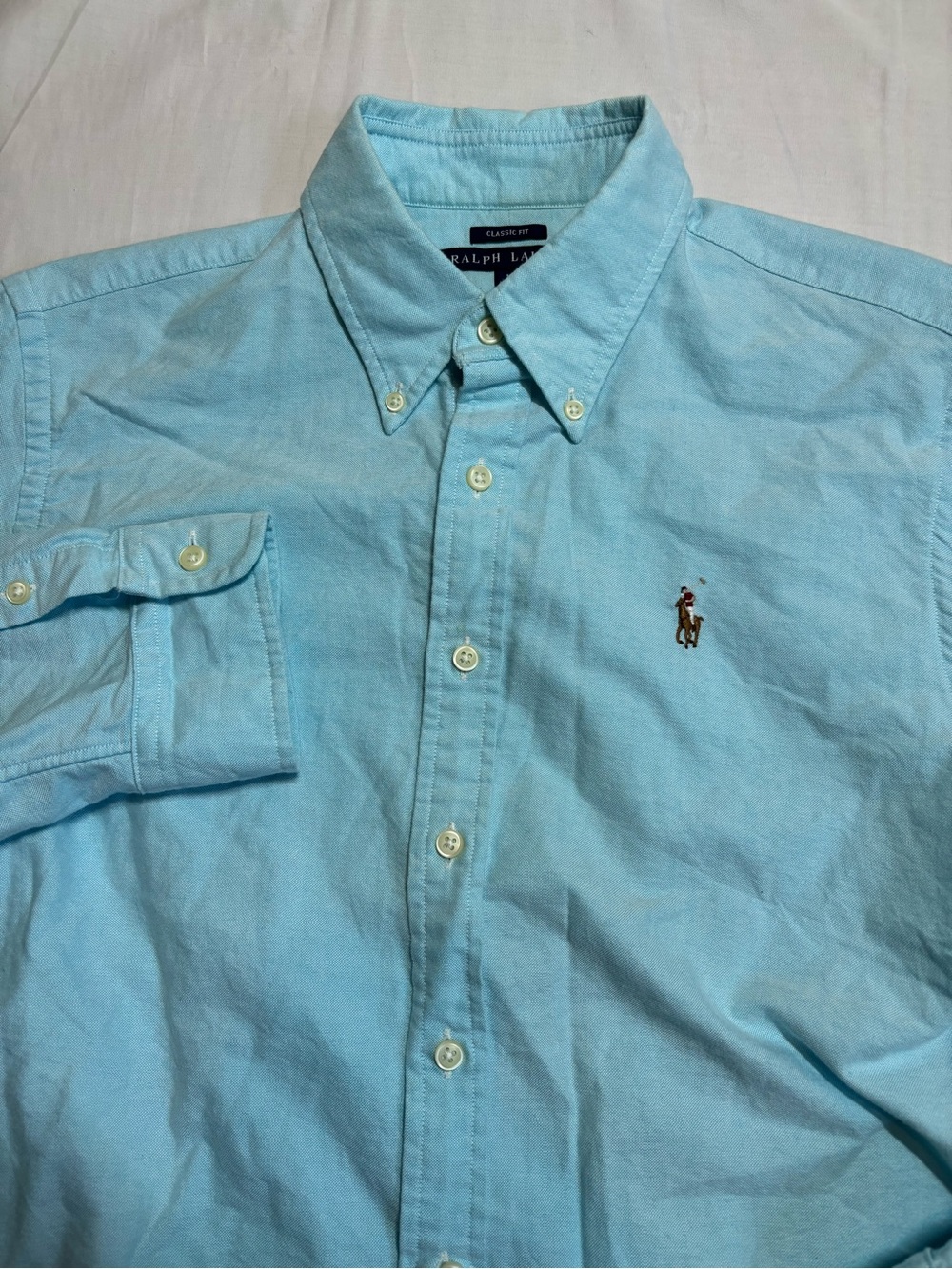Ralph Lauren Light Blue Button-Down Oxford Shirt with Pony Logo